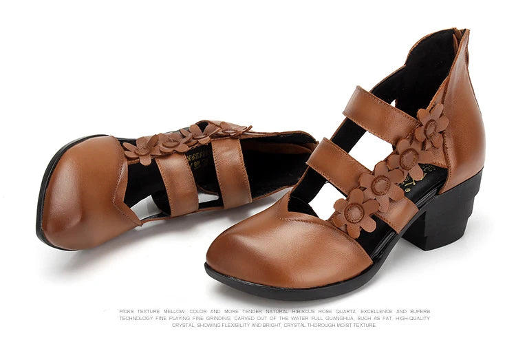 Funki Findz | Shoes | Women's Gothic Leather Low Heel Wedges
