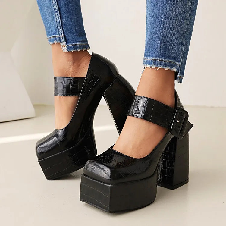 Funki Findz | Shoes | Women's Stone Pattern High-Heel Platform