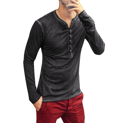 Funki Findz | Shirts | Men's Casual Long Sleeve V-Neck Tee Shirt