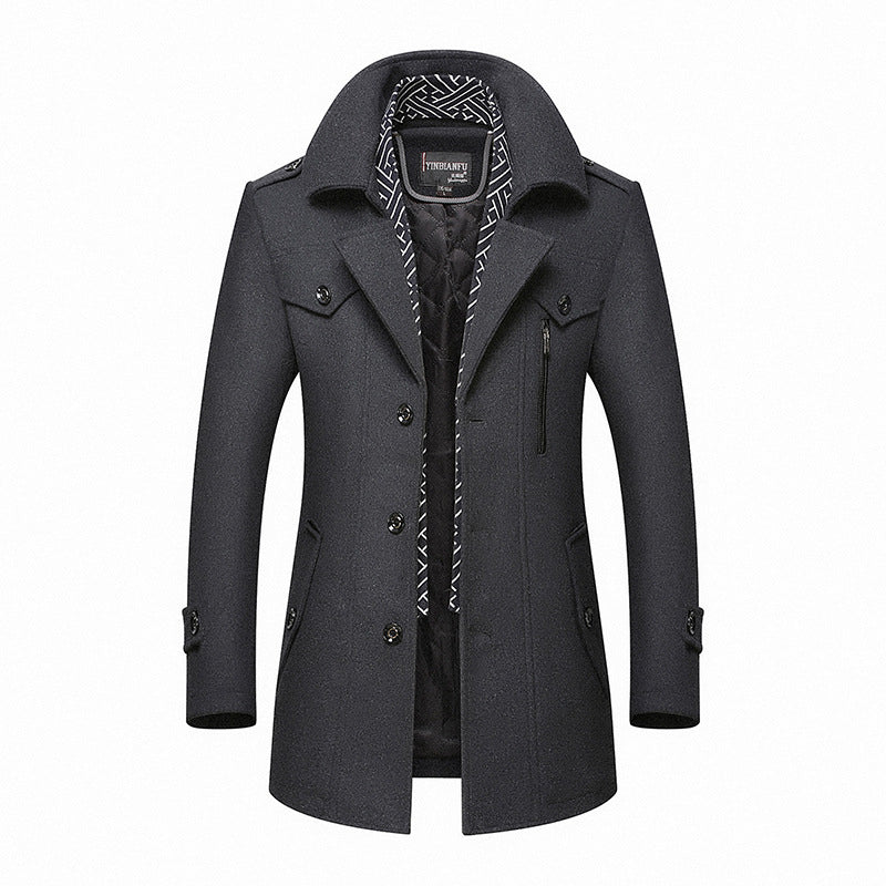 Funki Findz | Jackets | Men's Long Winter Warm Lined Dust Coat