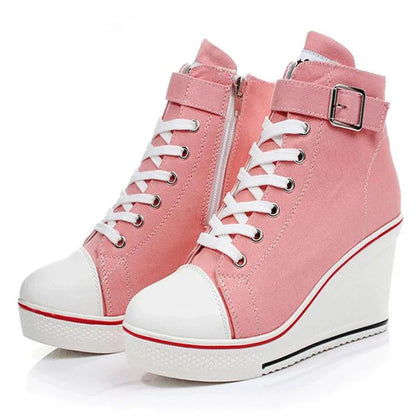 Funki Findz | Boots | Women's High Top Platform Wedge Sneaker