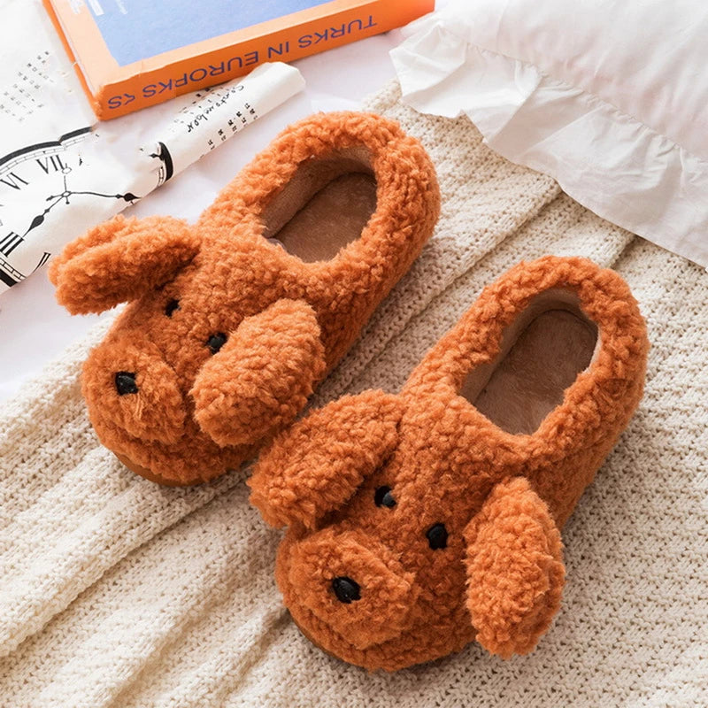 Funki Findz | Shoes | Women's Fluffy Cartoon Dog Fur Slippers