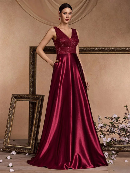 Funki Findz | Dresses | Women's Elegant Satin Sequin Dresses
