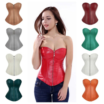 Funki Findz | Lingerie | Women's Faux Leather Zip Up Corset