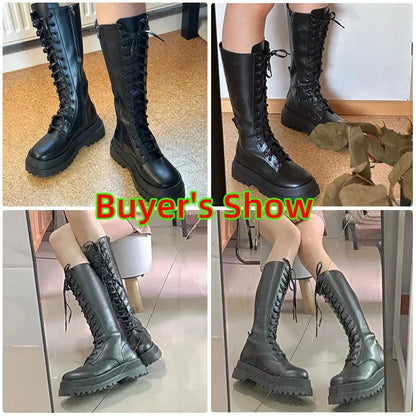 Funki Findz | Boots | Women's Lace Up Chunky Gothic Boots