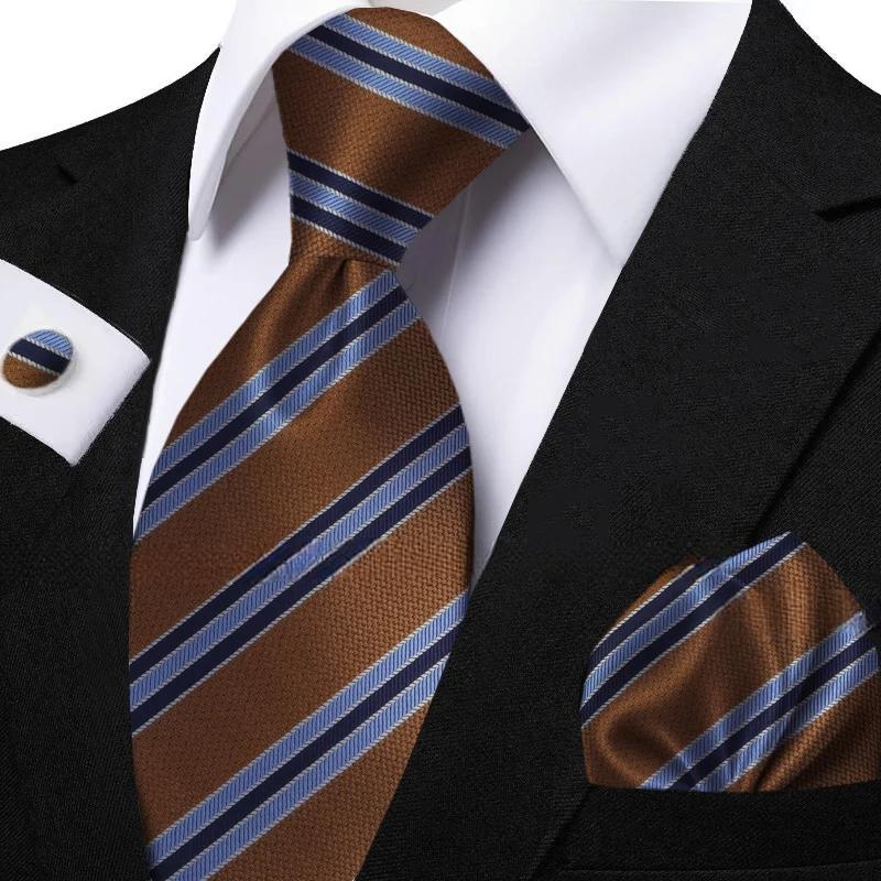 Funki Findz | Neckties | Men's Classic Striped Jacquard Tie Set