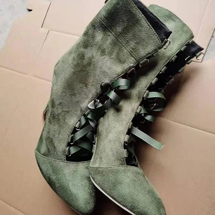 Funki Findz | Boots | Women's Lace Up High Heel Ankle Boots