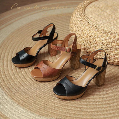 Funki Findz | Shoes | Women's Real Leather Chunky Summer Sandals