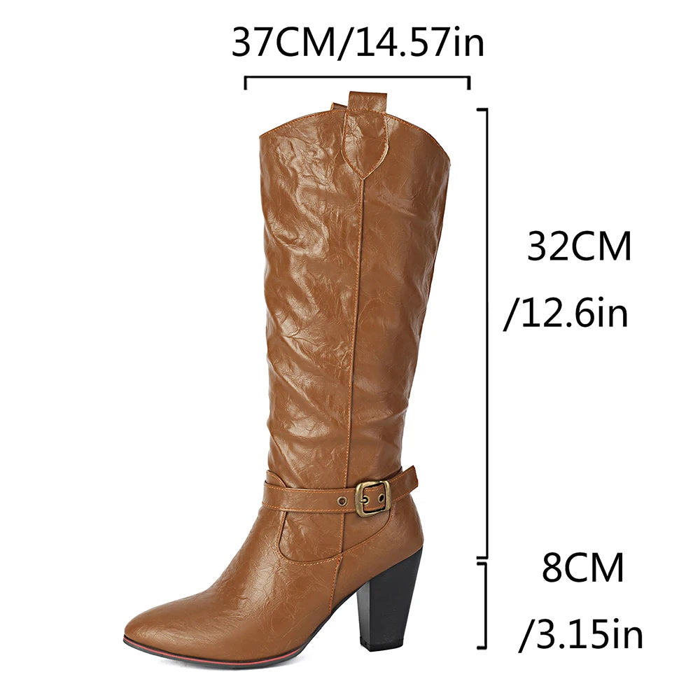 Funki Findz | Boots | Women's Pull On High Block Heeled Boots