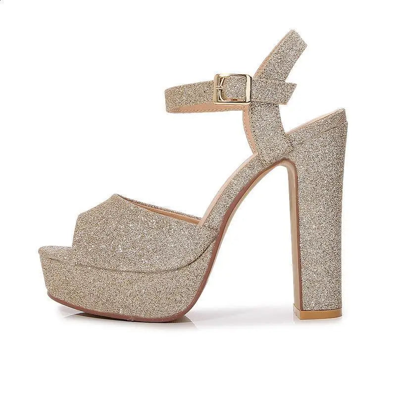 Funki Findz | Shoes | Women's Block Heel Sequin Party Sandal