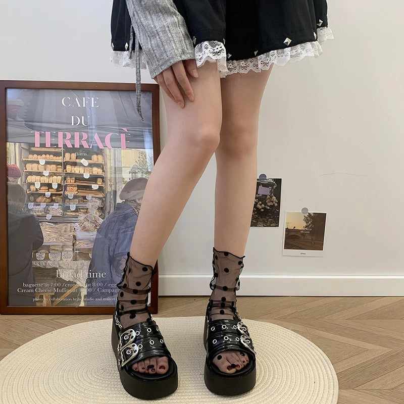Funki Findz | Shoes | Women's Chunky Gothic Wedge Slides