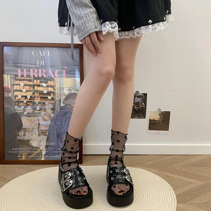 Funki Findz | Shoes | Women's Chunky Gothic Wedge Slides