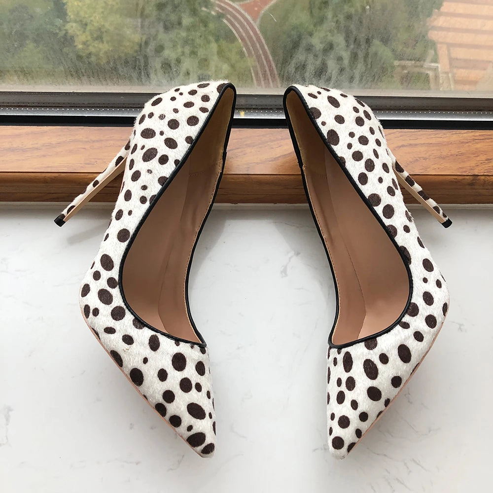 Funki Findz | Shoes | Women's White Black Spotted Heels