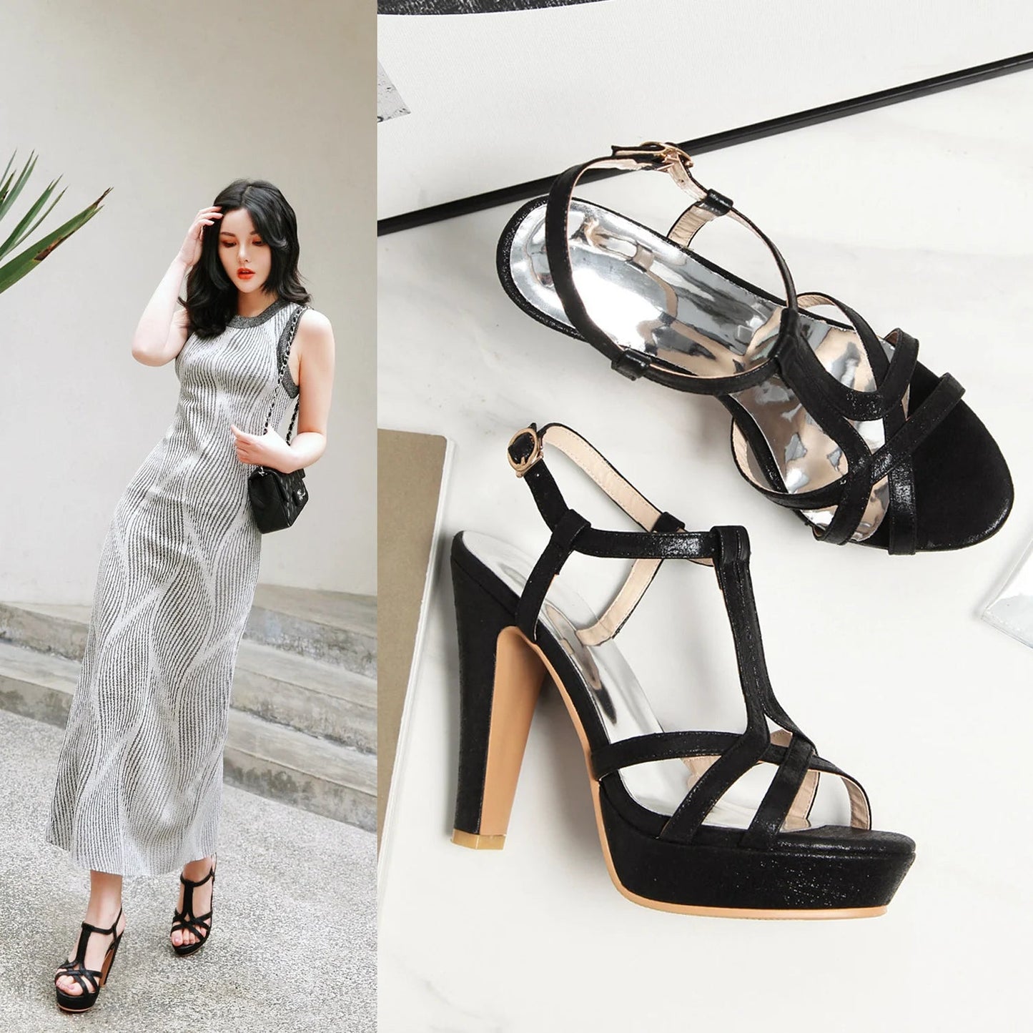 Funki Findz | Shoes | Women's Gold Silver Platform High Sandals
