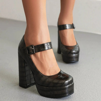Funki Findz | Shoes | Women's Aligator Pattern High Mary Janes