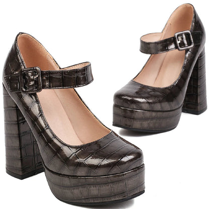 Funki Findz | Shoes | Women's Aligator Pattern High Mary Janes