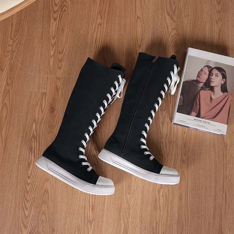 Funki Findz | Boots | Women's Streetwear Lace Up Canvas Boots