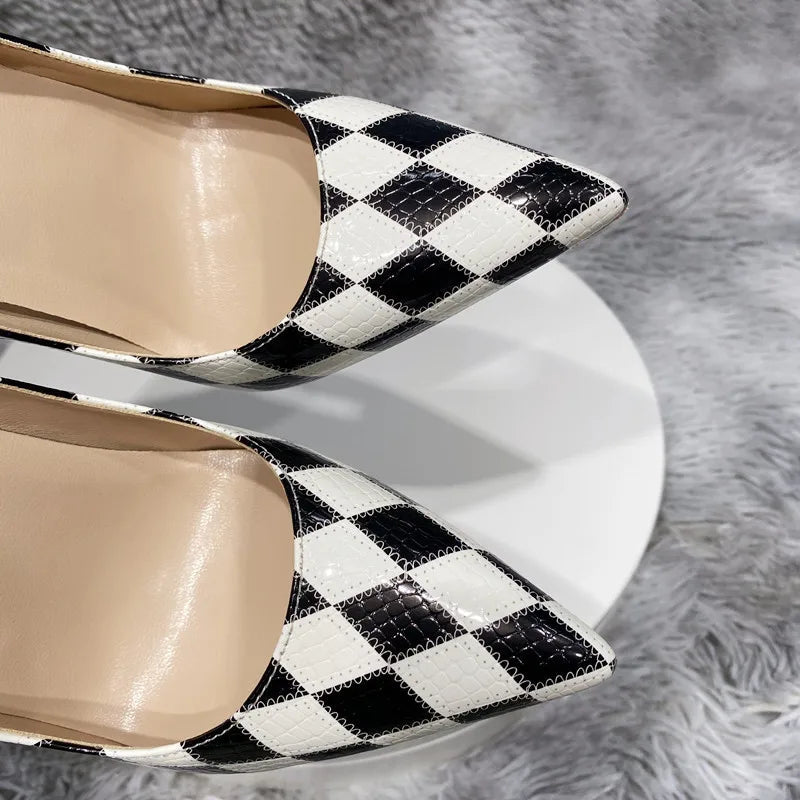 Funki Findz | Shoes | Women's Black and White Checkered Stilettos