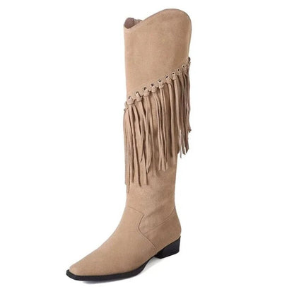 Funki Findz | Boots | Women's Suede Leather Fringe Boots