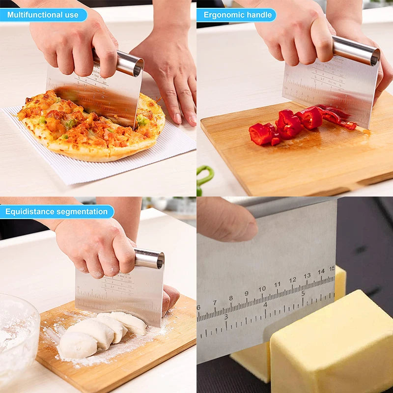 Funki Findz | Cooking Scrapers | Stainless Steel Dough Cutter