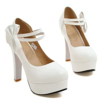 Funki Findz | Shoes | Women's Cute Ankle Bow Wedding Heels