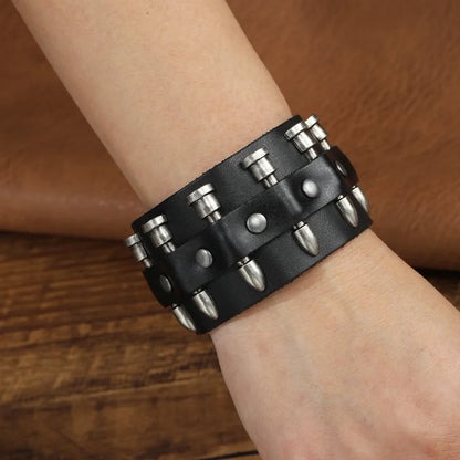Funki Findz | Bracelets | Unisex Leather Gothic Wristband