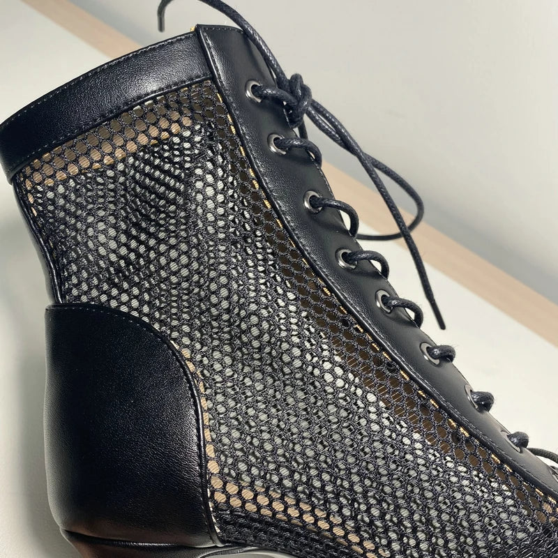 Funki Findz | Boots | Women's Mesh Peep Toe Stiletto Booties