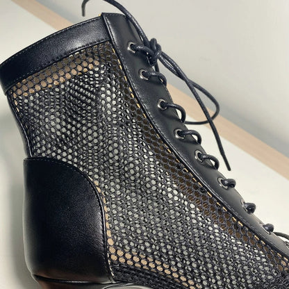 Funki Findz | Boots | Women's Mesh Peep Toe Stiletto Booties
