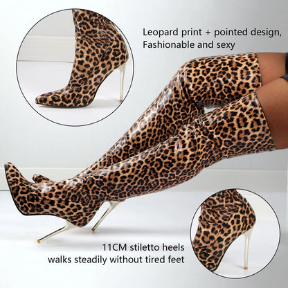 Funki Findz | Boots | Women's Faux Leather Leopard Print Boots