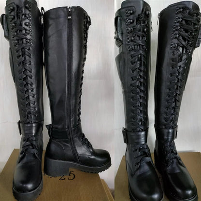Funki Findz | Boots | Women's Knee High Goth Zip Pouch Boots