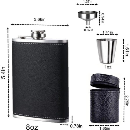 Funki Findz | Hip Flasks | Hip Flask Cups Canister Set 8oz 7 Pcs