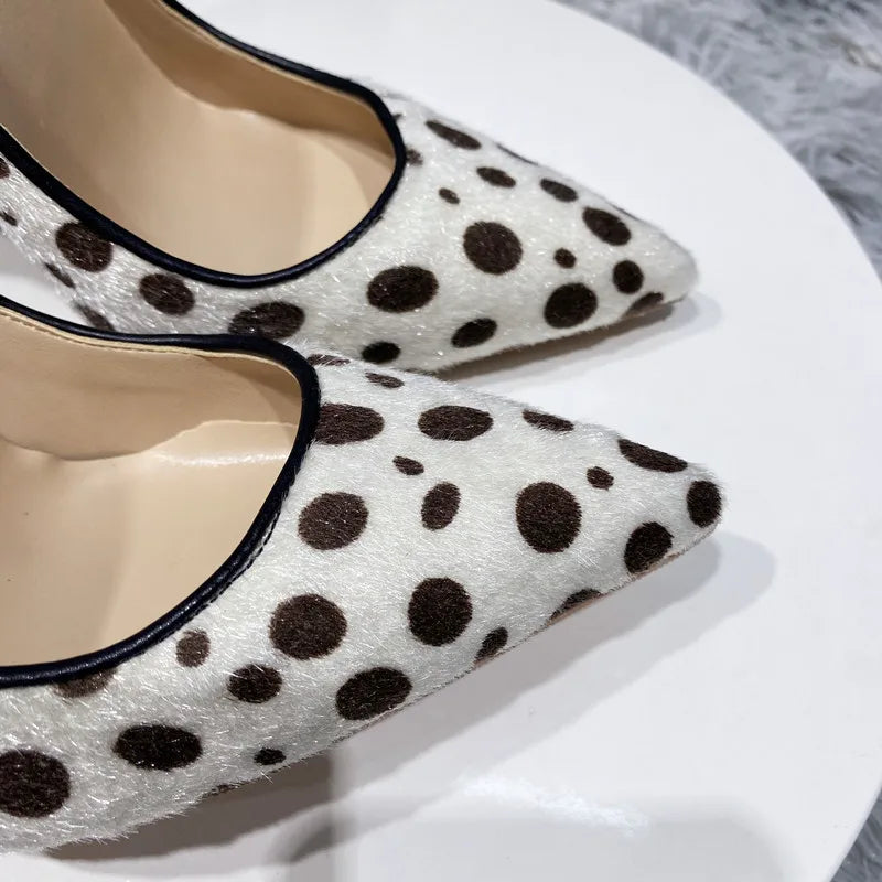 Funki Findz | Shoes | Women's White Black Spotted Heels