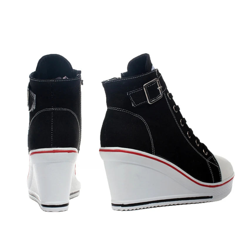 Funki Findz | Boots | Women's High Top Platform Wedge Sneaker