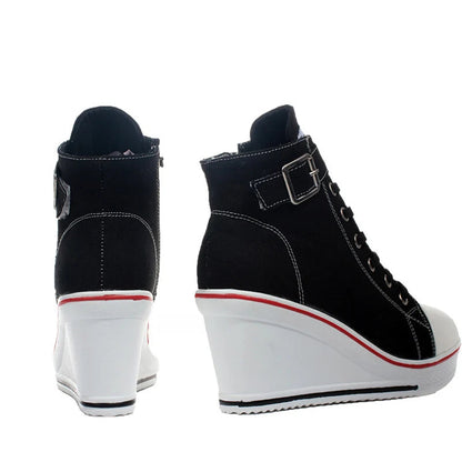 Funki Findz | Boots | Women's High Top Platform Wedge Sneaker