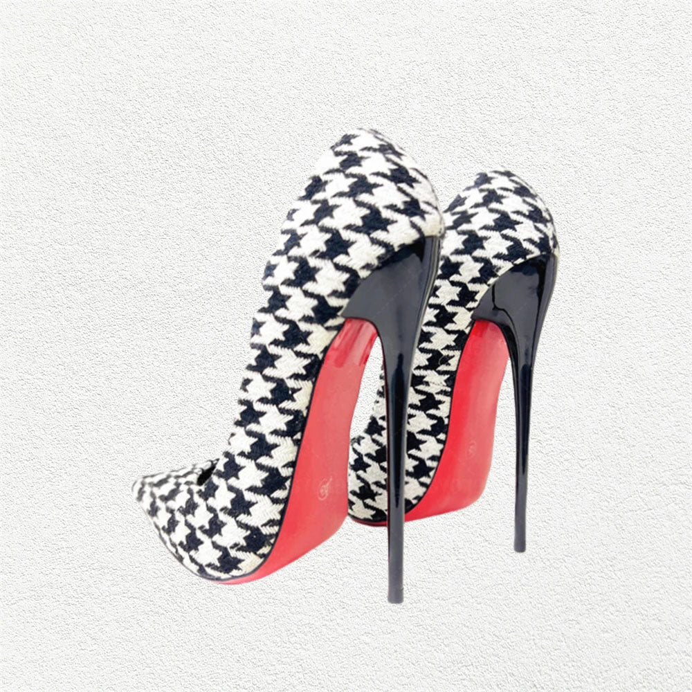 Funki Findz | Shoes | Women's Custom Houndstooth Super High Heels