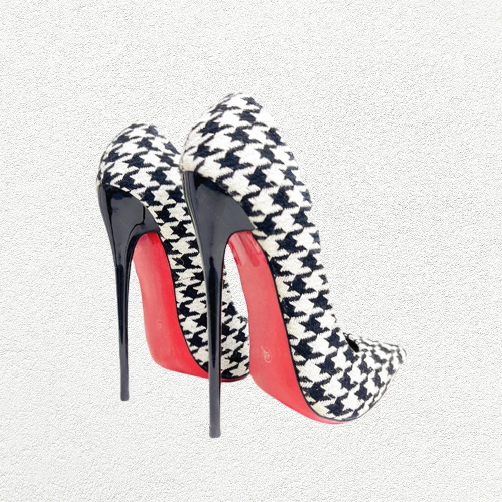 Funki Findz | Shoes | Women's Custom Houndstooth Super High Heels