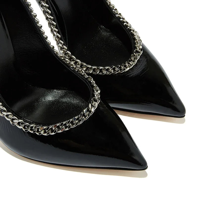 Funki Findz | Shoes | Women's Metal Heel Chain Design Stilettos