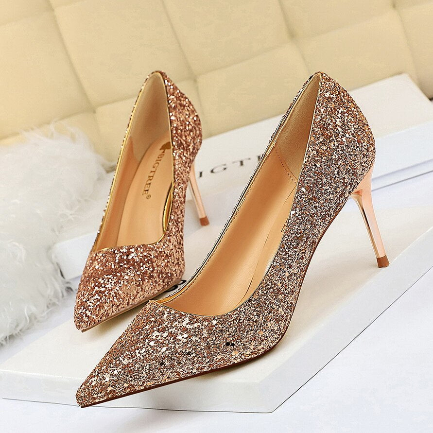 Funki Findz | Shoes | Women's High Heel Glitter Prom Pumps