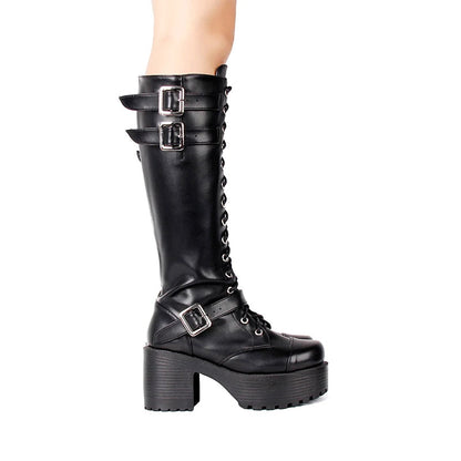 Funki Findz | Boots | Women's Goth Motorcycle Platform Boots