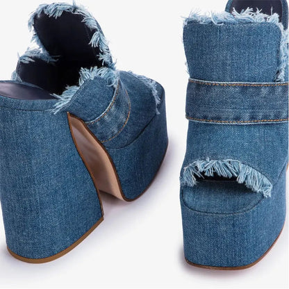 Funki Findz | Shoes | Denim Design Plaform Summer Sandals