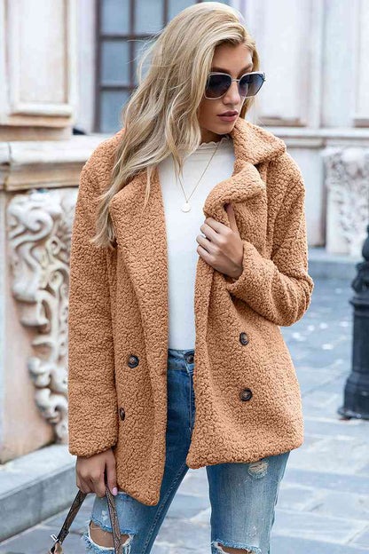Funki Findz | Jackets | Women's Full Lapel Collar Sherpa Coat