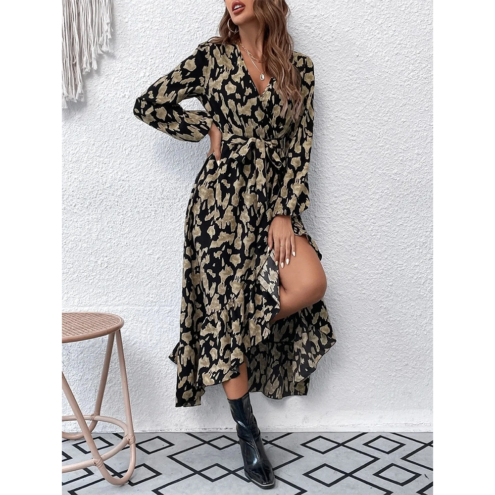 Funki Findz | Dresses | Women's Leopard Print Long  Dress