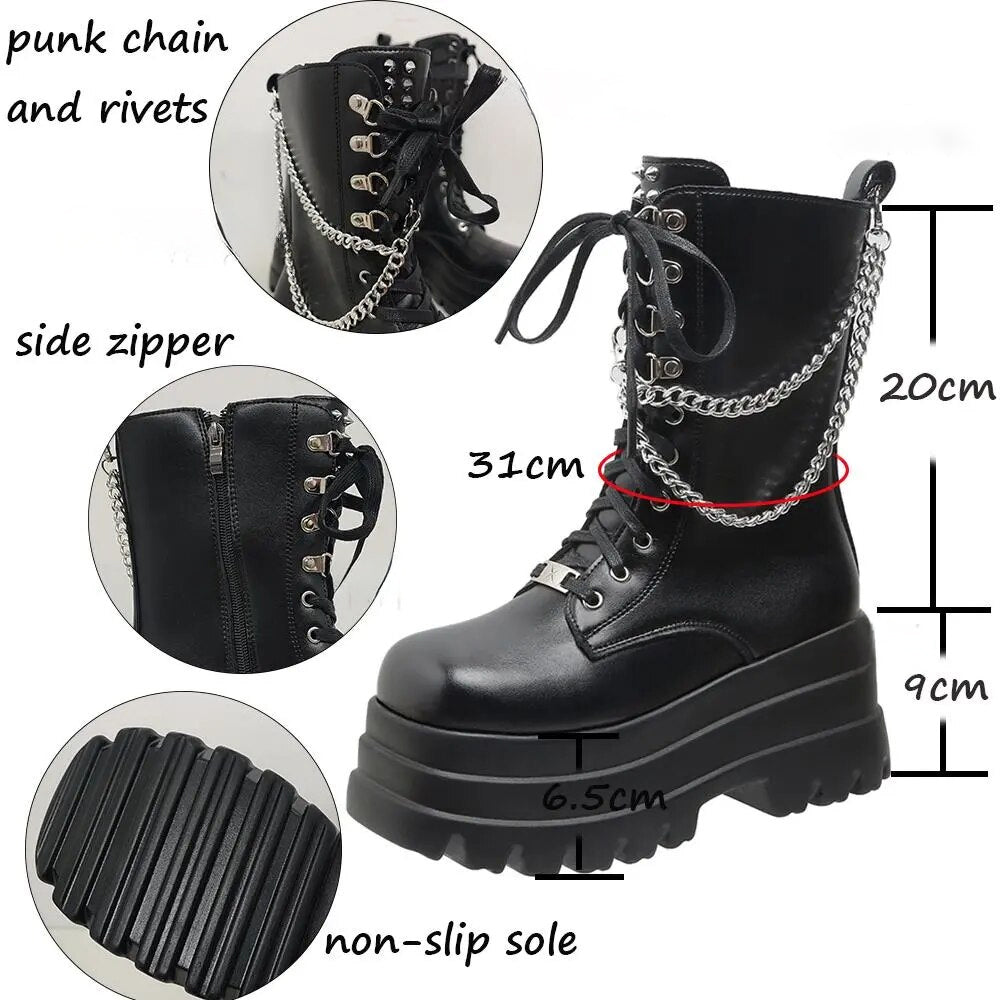 Funki Findz | Boots | Women's Gothic Punk Retro Biker Boots