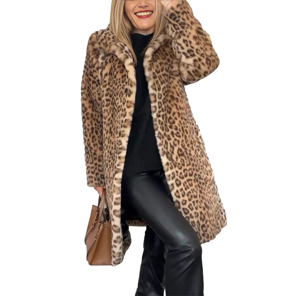 Funki Findz | Jackets | Women's Leopard Print Plush Coat