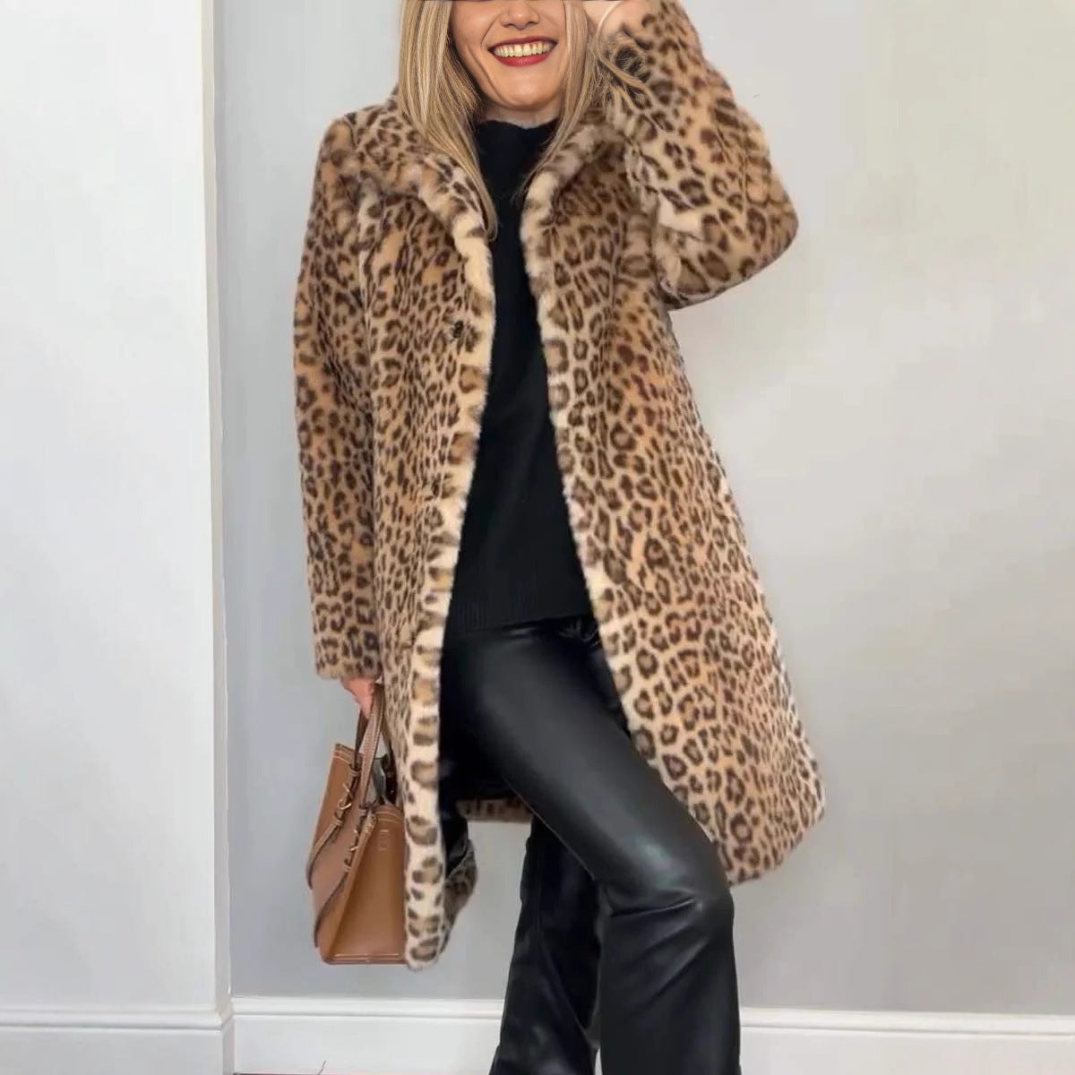 Funki Findz | Jackets | Women's Leopard Print Plush Coat