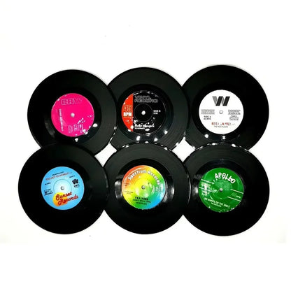 Funki Findz | Coasters | Vinyl Retro Record Coasters 6 Pcs Set