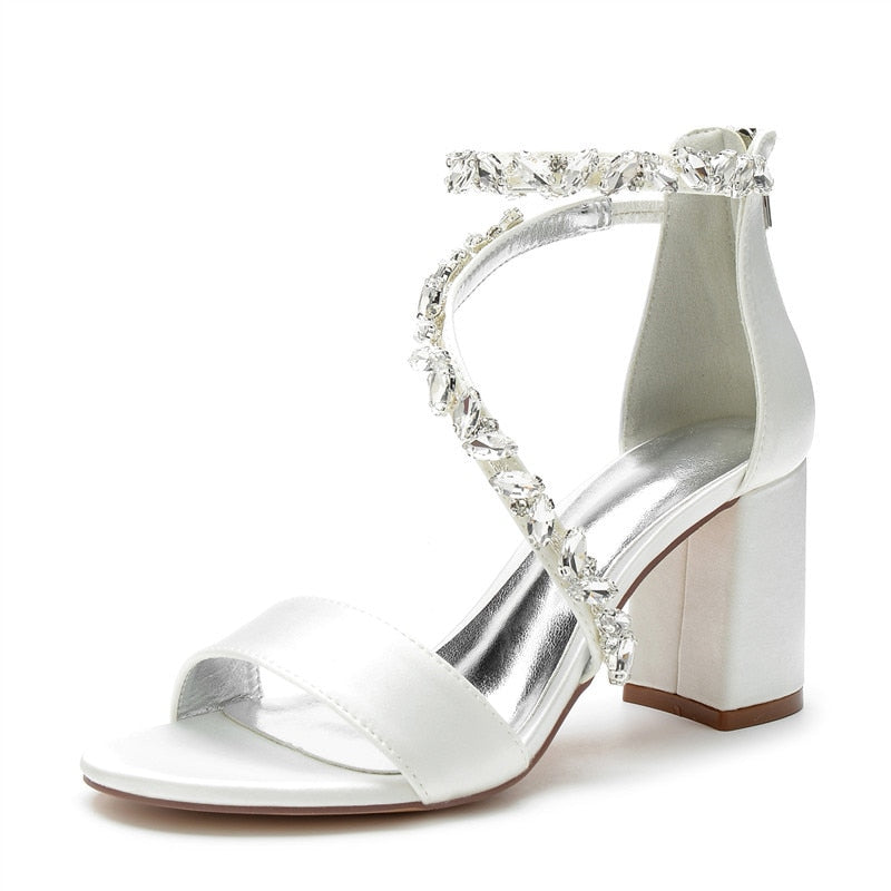 Funki Findz | Shoes | Women's Crystal Silk Wedding Sandals