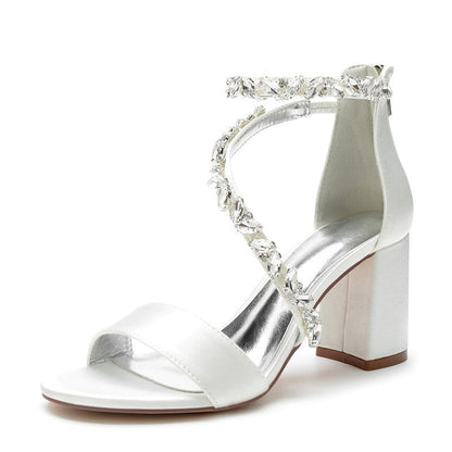 Funki Findz | Shoes | Women's Crystal Silk Wedding Sandals