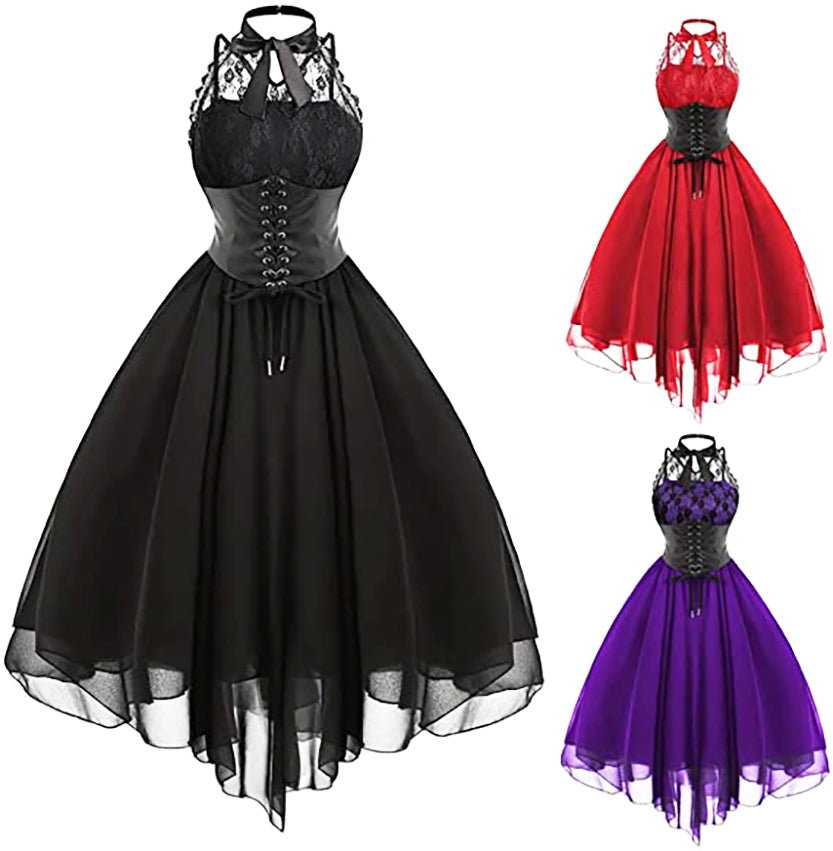 Funki Findz | Dresses | Women's Gothic Punk Lace Party Dress