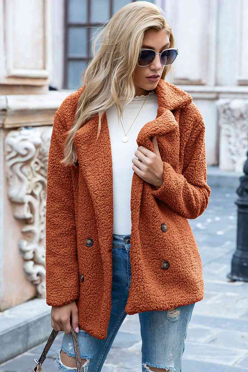 Funki Findz | Jackets | Women's Full Lapel Collar Sherpa Coat
